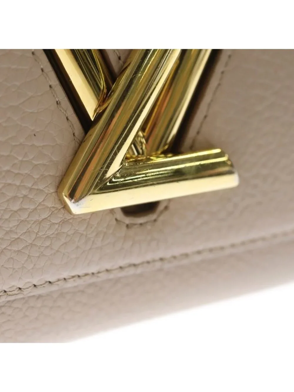 Louis Vuitton Twist BB One Handle Shoulder Bag Pink Beige Leather Gold